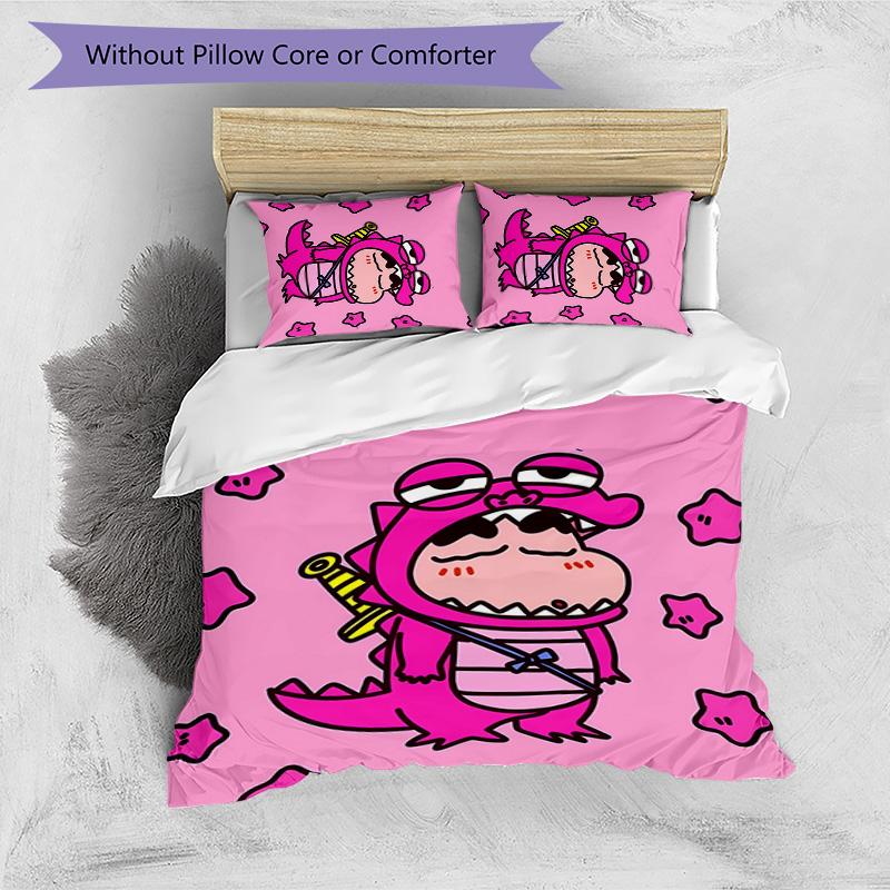 3pcs Crayon Shin-chan pattern bedding set duvet cover set includes duvet cover &pillowcases,perfect all season bedroom decoration&gift