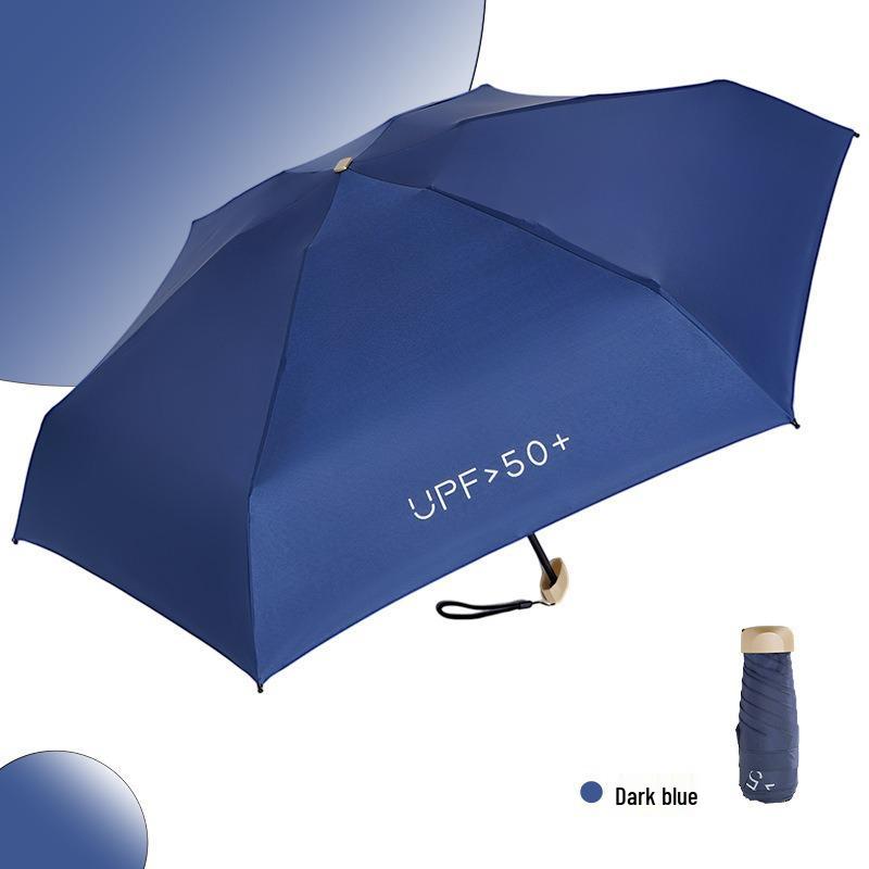 Compact Capsule Umbrella with UV Protection and Black Glue Sunshade