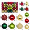 High-quality Plastic Christmas Ball Set 8 Colors 3-6cm Xmas Ornament Ball Suspensable Xmas Baubles Party