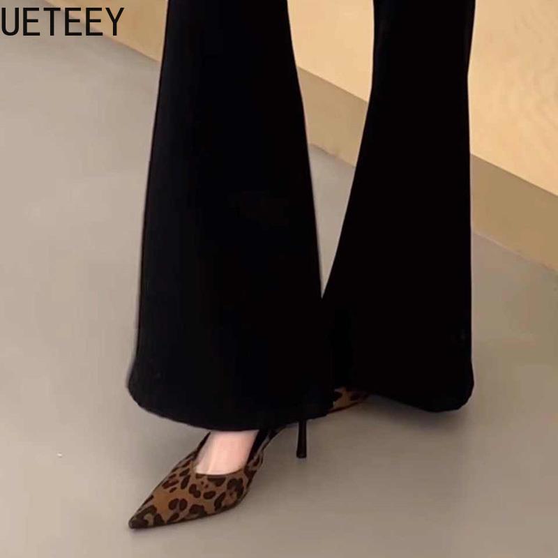 Fashion 2025 Summer Leopard High Heel Women Sandals Fashion Pointed Toe Shoes Design Style Banquet Party Sandals Shoes