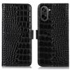 For OnePlus Nord CE 5G/Ace 5 Racing 5G Case RFID Blocking Wallet Crocodile Texture Genuine Cow Leather Phone Cover