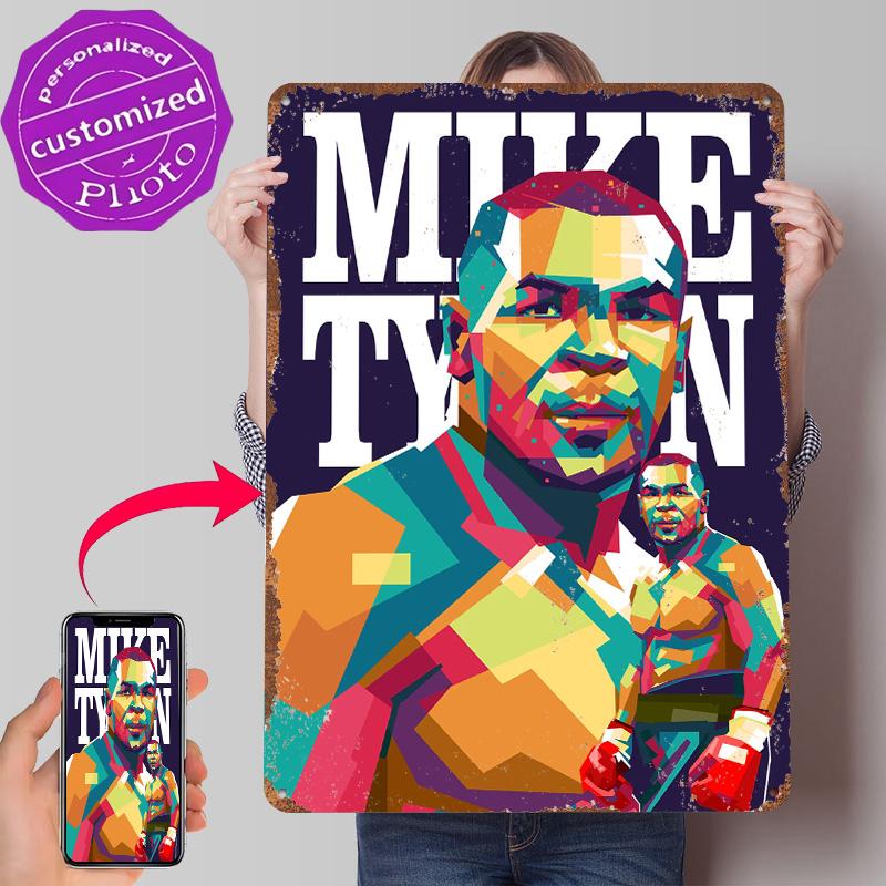 Mike Tyson Tinplate Poster Customized Wall Art Retro Vintage Metal Signs for Fans Home and Decoration Gaming Bedroom Decorations