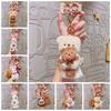 Bear Rabbit Plush Dolls Pendant Cartoon Key Ring Cute Rabbit Dog Keychain  Girls