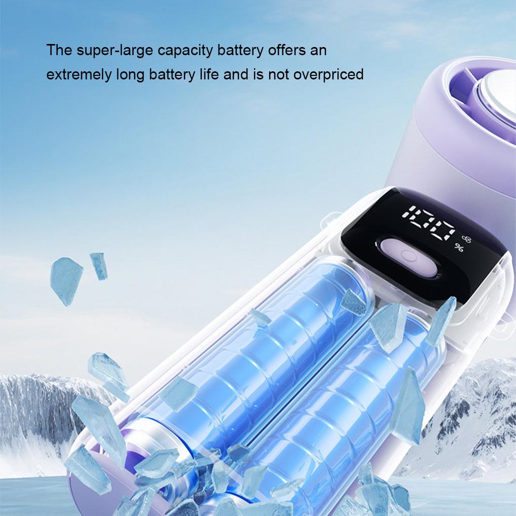 Rechargeable Portable Handheld Fan High Speed Hanging Neck Air Cooler Mini Turbo Cooling Fans 5 Speeds 4000mAh for Outdoor