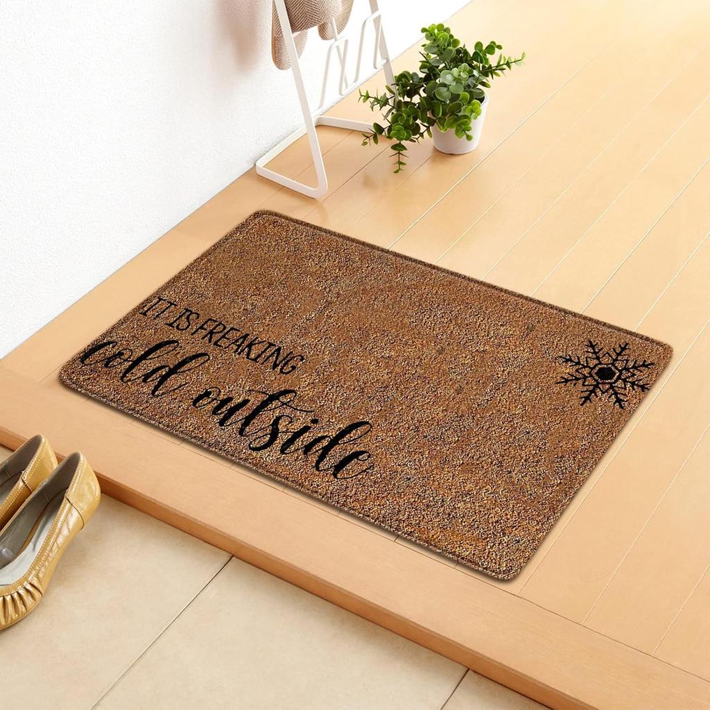 Christmas Decorative Front Door Rug Indoor Outdoor Non-Slip Mat Home Garden Entrance Welcome Doormat
