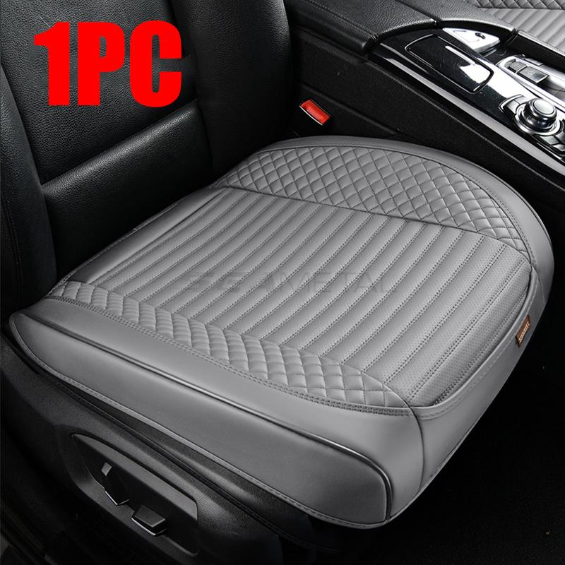 

SEAMETAL Full Wrapped Car Front Seat Cover Premium PU Leather Vehicle Seat Cushion Breathable Anti Scratch Chair Protector Mat Gray 1pc