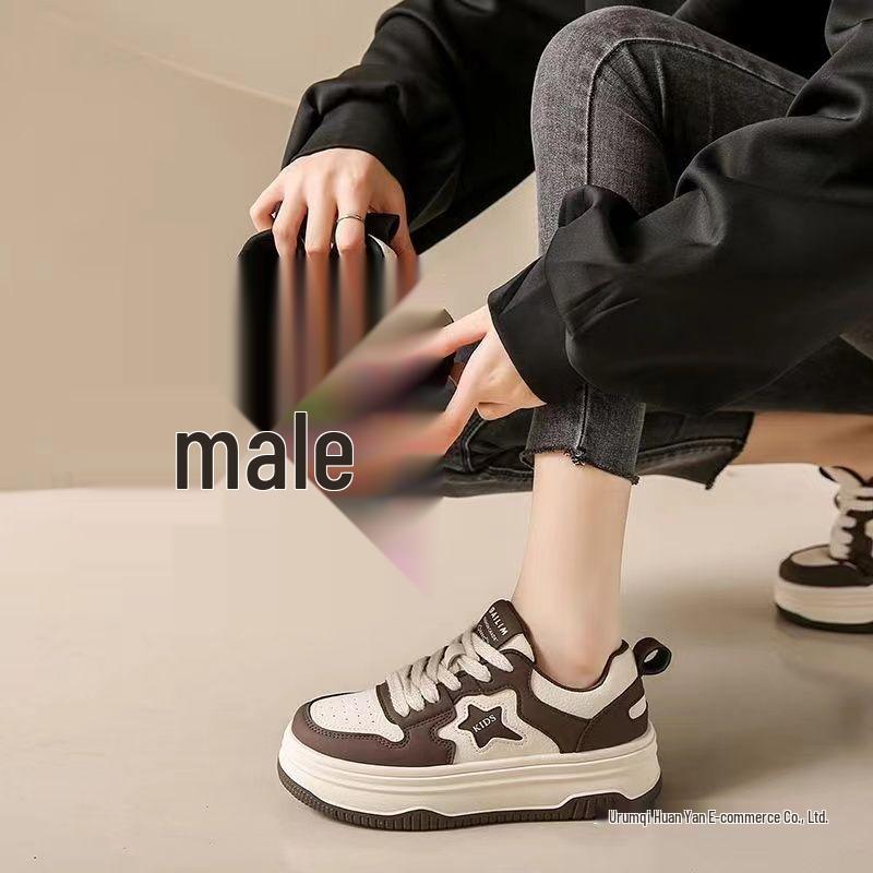 Superheta vita damsneakers 2025: Koreansk stil, tjock sula, mångsidiga fritidsskor för vår och höst