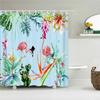 Green Plant Leaves Shower Curtains Bath Curtain Bathroom 3d Printed Fresh Waterproof Polyester Cloth With Hooks Home Decor Mat