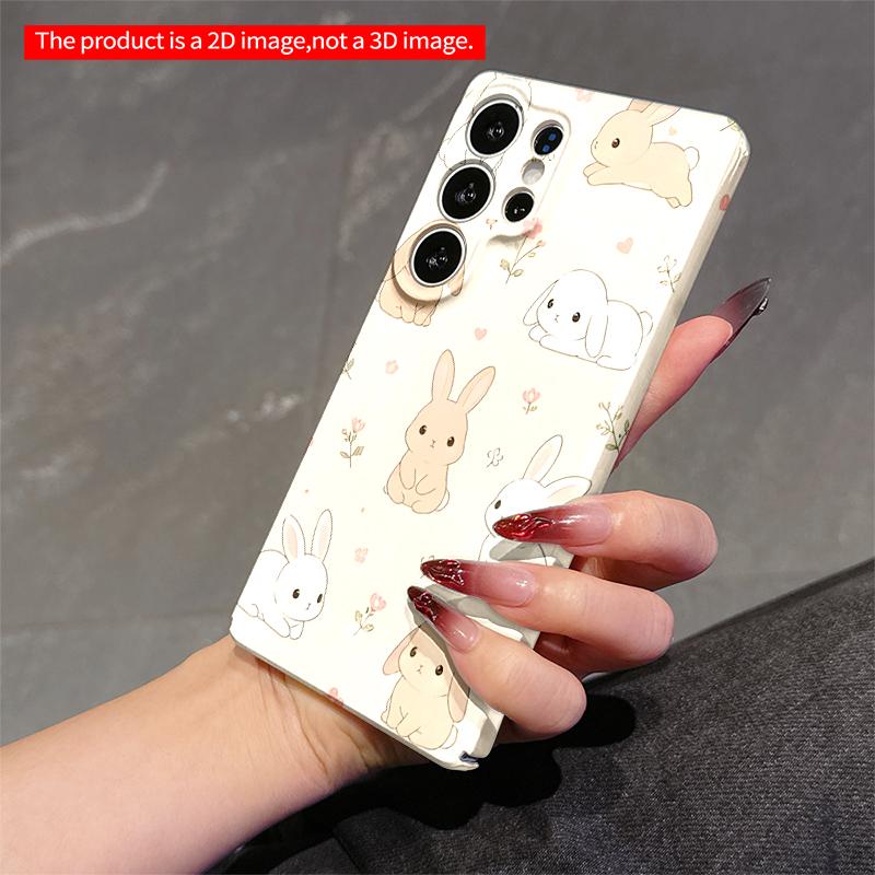 2DFlat Samsung phone case Cute Bunny Pattern Phone Case Applicable to Galaxy S23 S24 S25ULTRA S26 A12 A14 A15 A16 A54 A55