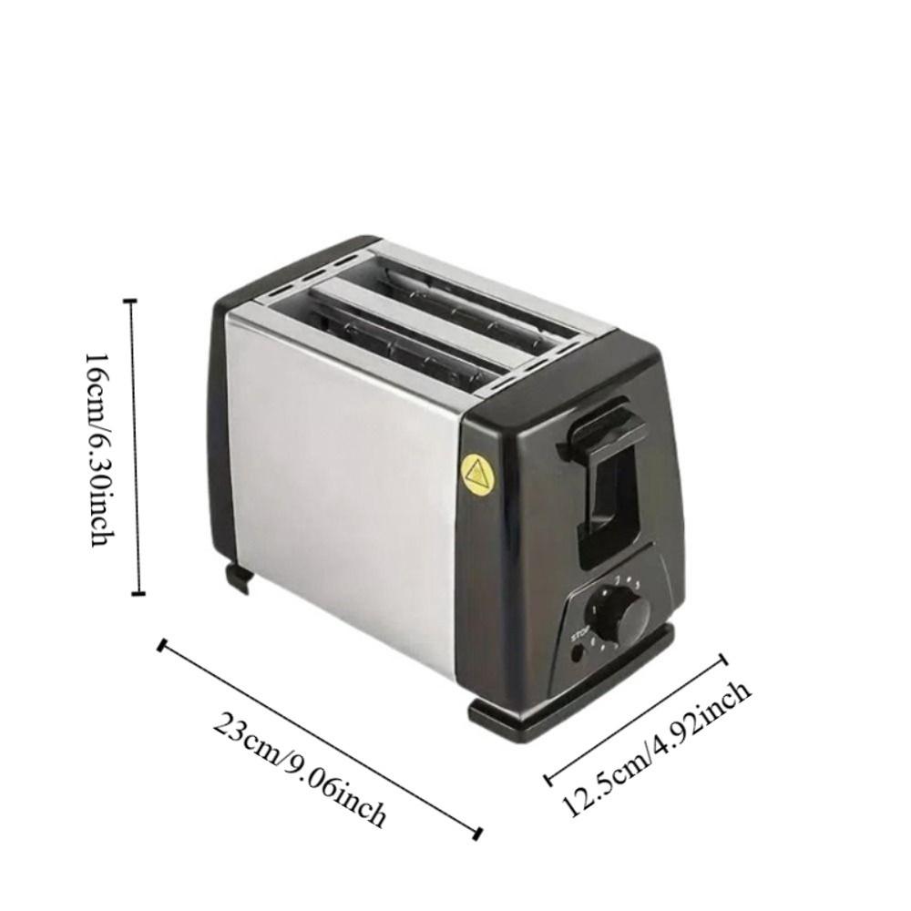 Stainless Steel 2 Slice Toaster Widened Slot Breakfast Machine  Sandwich