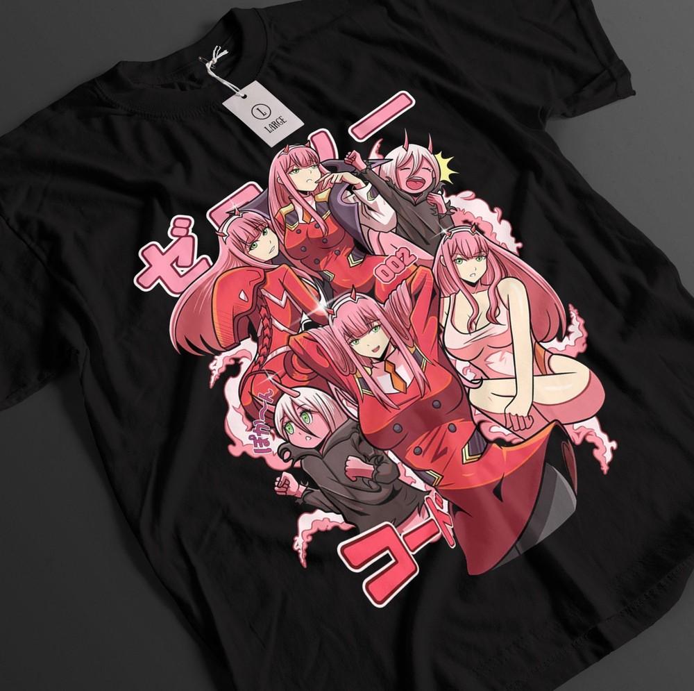 

Darling In The Franxx Shirt Zero Two Tshirt Hiro T-Shirt Goro Miku Top Anime Tee 3XL