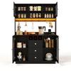Kitchen Cabinet Tall Storage with LED Lights, Pantry with 3 Drawers and 4 Storage Cabinets, Display for Living Room and Dining Room, 120 × 40 × 170 Cm