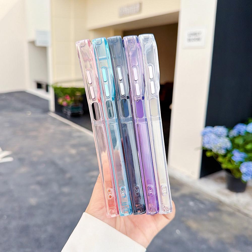 KEYSION Fashion Laser Gradient Colorful Phone Case for Redmi 13 12 5G Soft TPU+PC Shockproof Back Cover for Xiaomi POCO M6