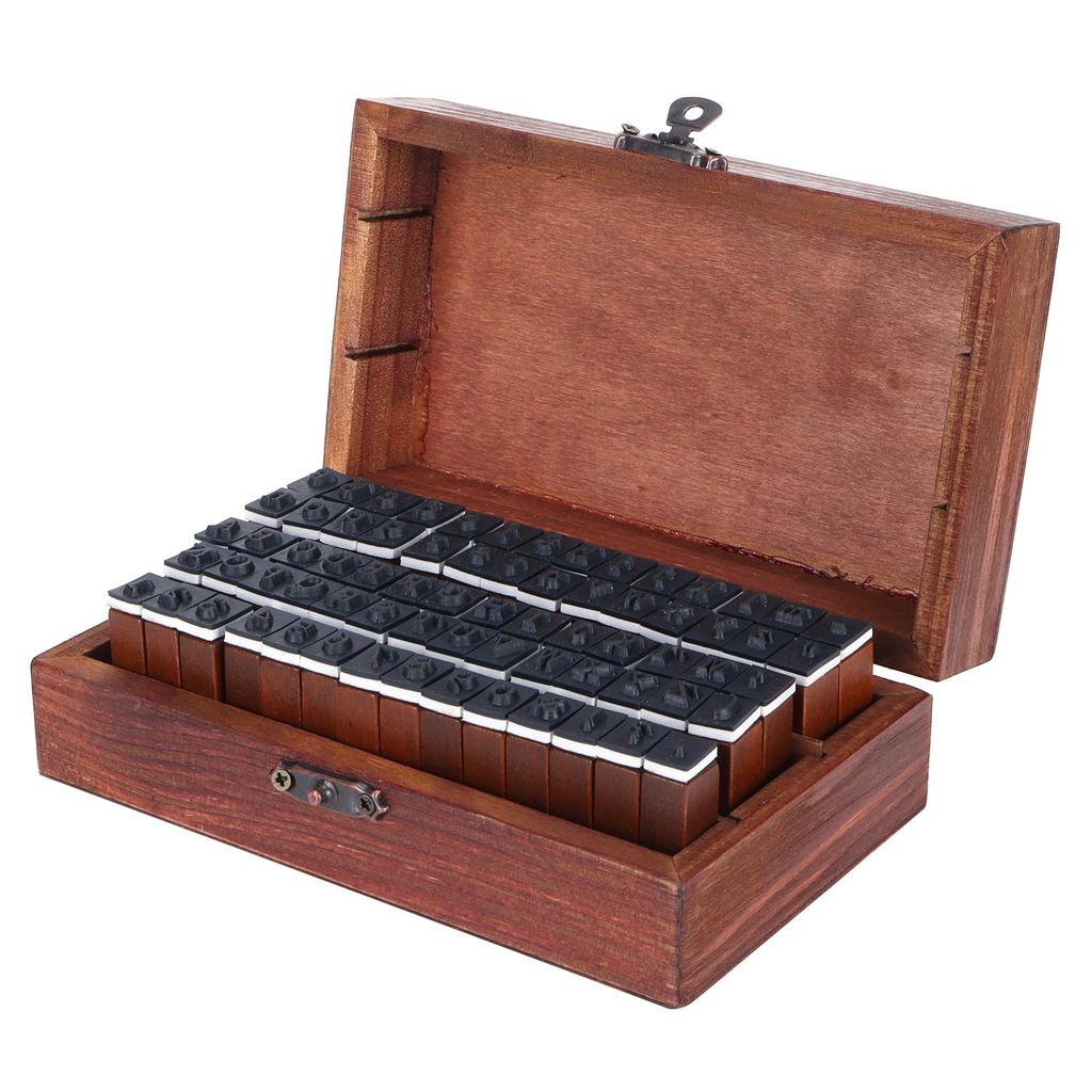 70Pcs Set Stamps Kit Vintage Wood Alphabet Letter Number Stampers for DIY Scrapbook