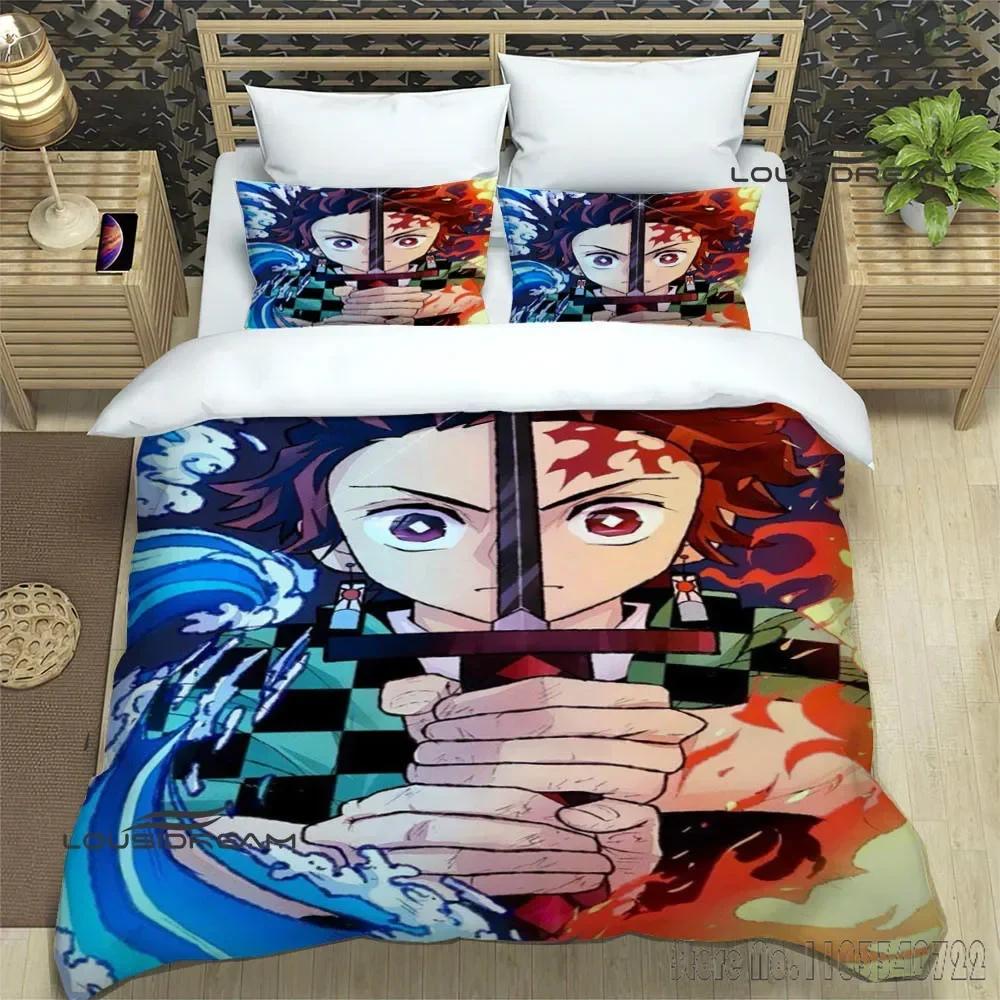 Demon Slayer Printed Duvet Cover Set HD Comforter Cover for Kids Bedding Sets Bedclothes Bedroom Decor