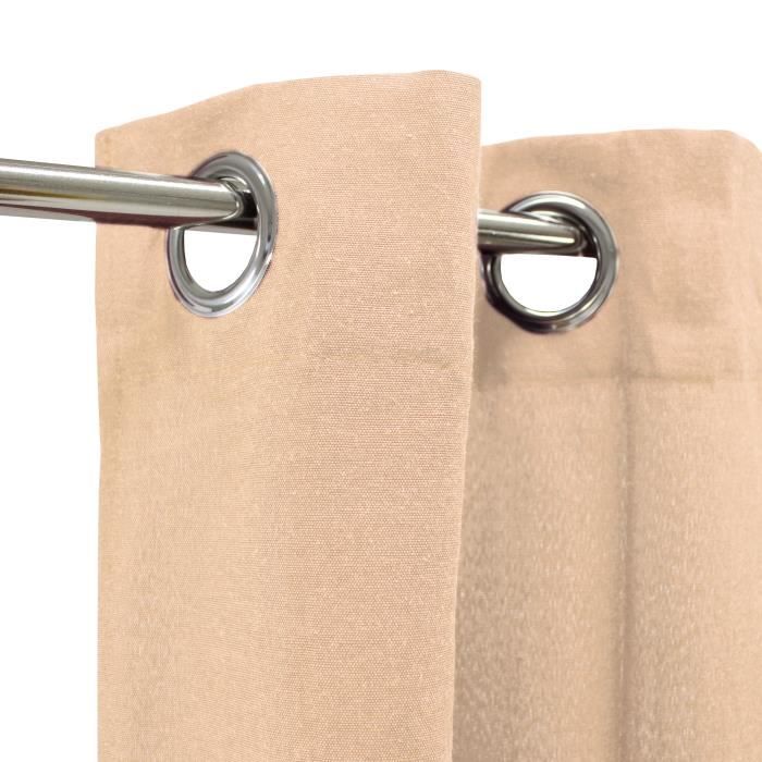 COTTON LOOK - Denim-style Polycotton Curtain Perfect for Dressing Your Windows 140 X 250 Cm Nude Pink