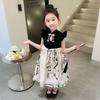 Girls Summer New Chinese Hanfu Dress Fairy Flutter Sleeve Elegant Kids Traditional Clothing