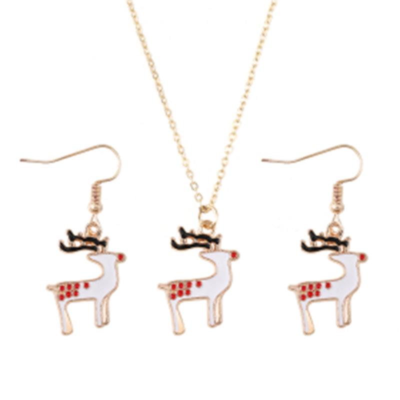 Trendy Christmas Jewelry Set: Santa Claus Earrings & Necklace