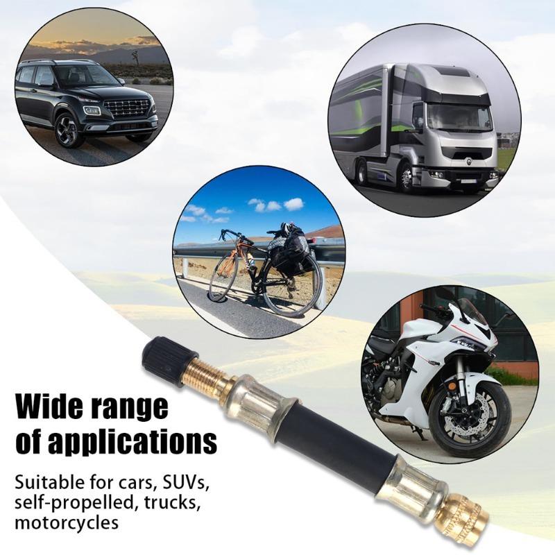 10/15/21cm Flexible Rubber Tyre Valve Inflatable Rubber Hose Twin Wheel Lorry Van Bus Valve Stems Extensions Tube Adapter