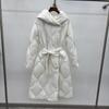 Womens Winter Hooded Oversized Mid-Length Puffer Coat Slim Fit Warm Duck Down Jacket