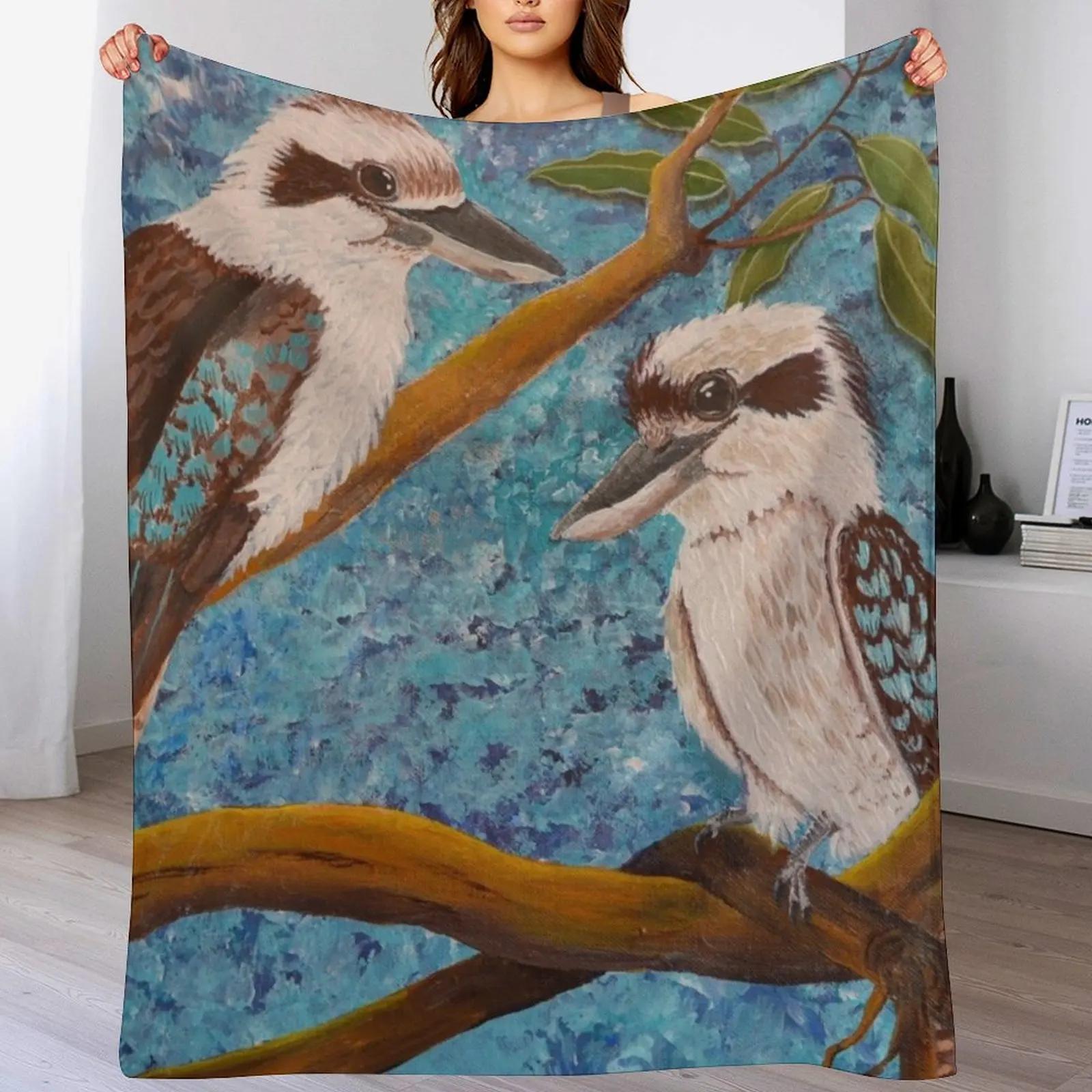 New LAUGHING KOOKABURRAS Throw Blanket Cozy Throw Blanket Birthday Gift for Him Her 102x76cm(40x30in)