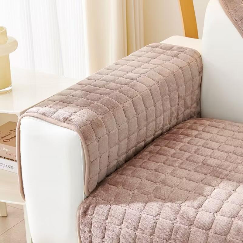 Plüsch-Sofabezüge, Sofakissen, universeller Schonbezug, vier Jahreszeiten, rutschfester Winter-Sofa-Kissenbezug