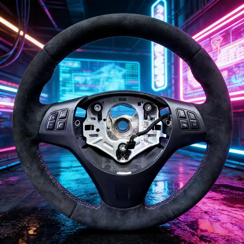 

DIY Car Steering Wheel Cover M Sport M3 E90 E91 E92 E93 E87 E82 E88 X1 E84 Soft Suede Steering Wrap Braid Cover For BMW E81 Blue Thread