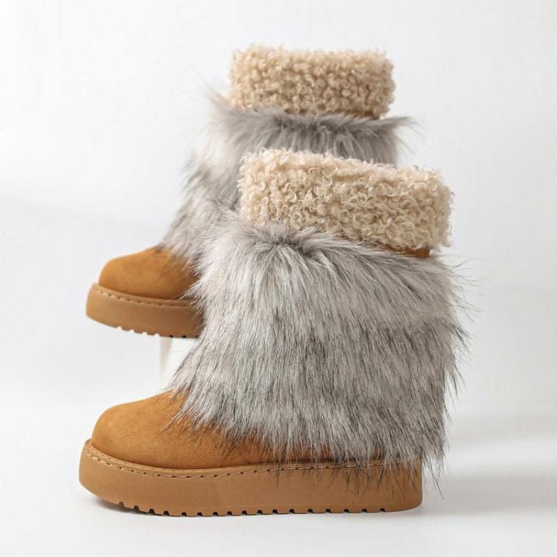 New Large Thick Soled Warm Women'S Snow Boots With Thick Velvet For Women'S Cotton Shoes