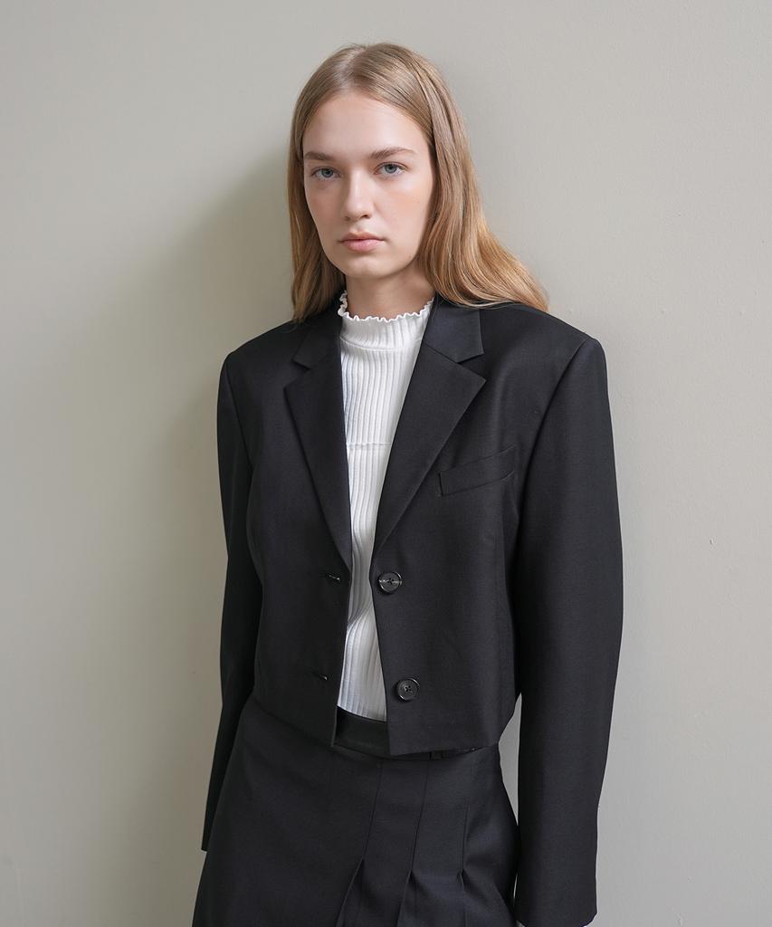 Paul&Alice Wool Crop Jacket / Black