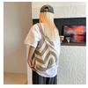 Woven mesh pocket women's large-capacity new hollow knitted relaxation seaside vacation tote shoulder backpack