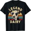 Legend Dairy Funny Farmer Cow Farmer Pun Graphic Cow Vintage T-Shirt Black