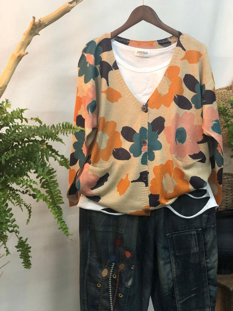Factory new autumn and winter cute printed imitation mink velvet jacket women's Korean version loose lazy sweater