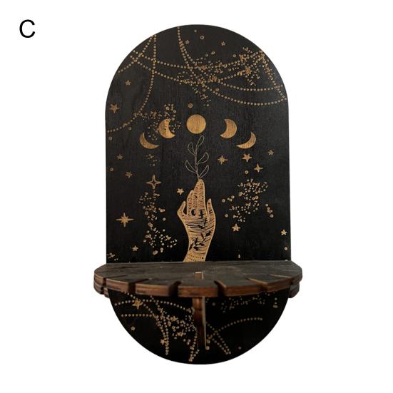 Kristall-Display-Regal, Pendel, Holz, Bohemian-Stil, dekorativer Kristall-Display-Halter, Heimbedarf