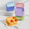 Portable Food Grade Lunch Box Divided Fresh Keeping Microwavable Lunch Box with Handle Spoon Fork Storage Box Outdoor Picnic