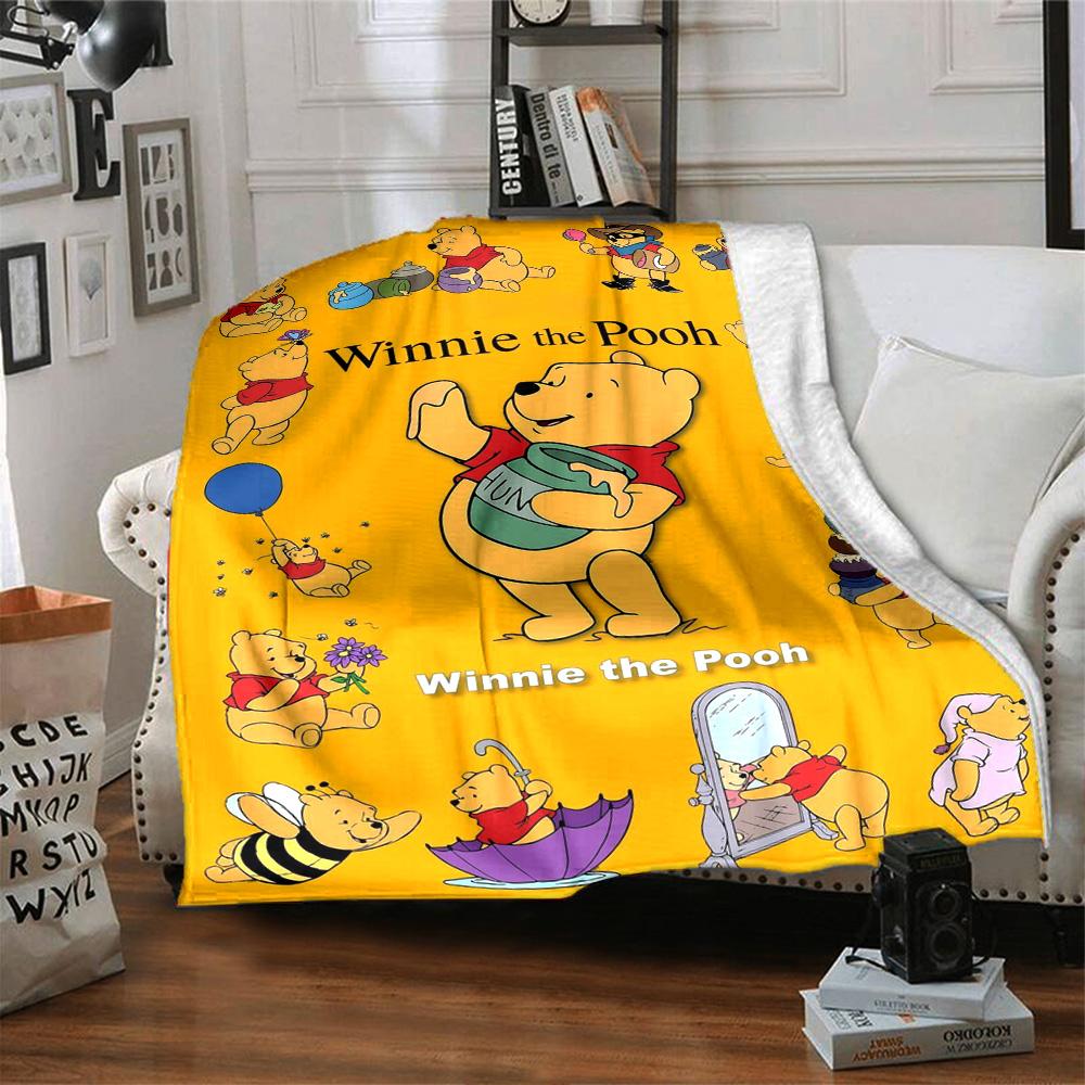 Winnie Pooh Adventures Flannel Blanket Super Soft Warm Cozy Blanket For Sofa Bed Office Travel Allseason Home Decor Gift