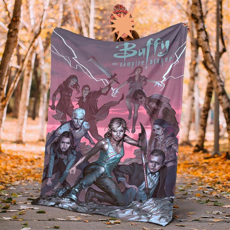 Buffy Flannel Blanket Soft Warm All-Season Throw, Design for Camping, Car Travel, Hiking Sofa, Bed, Office Perfect Gift for Parties