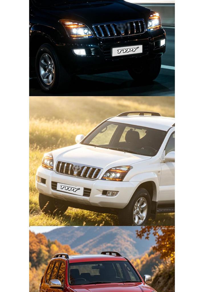 LED Projector Headlights with DRL & Sequential Turn Signals for 2003-2009 Toyota Prado