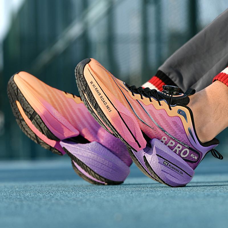 New Knob Carbon Plate Running Shoes Men Lightweight Breathable Mesh Cushion Marathon Training Competition Athletic Sneakers