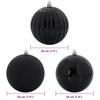 XXL Christmas Ornament Set 4 pcs Black Plastic