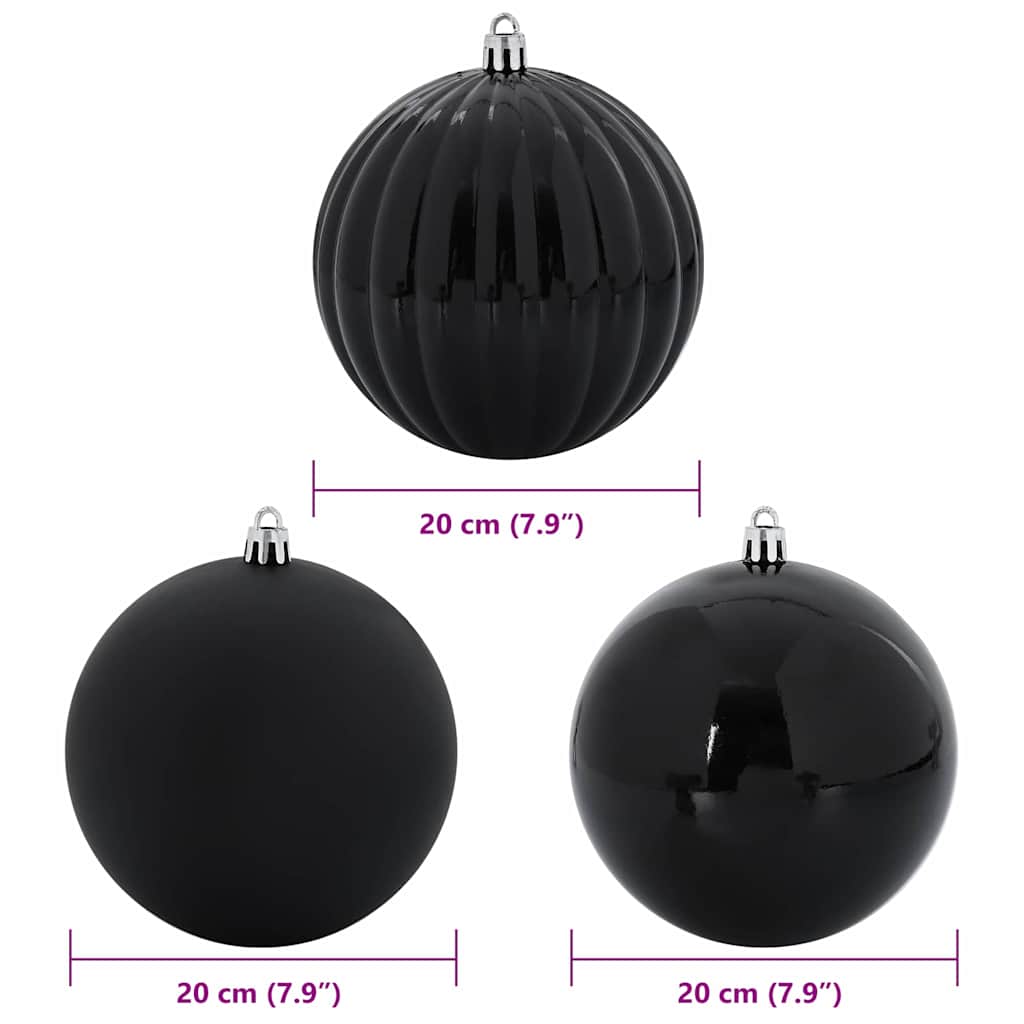 XXL Christmas Ornament Set 4 pcs Black Plastic