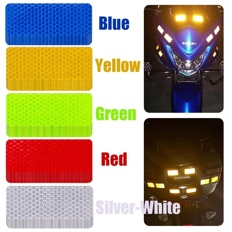 Adesivo refletivo para carro, motocicleta, veículo elétrico, bicicleta, retangular, adesivo de advertência refletivo, faça você mesmo, adesivo decorativo
