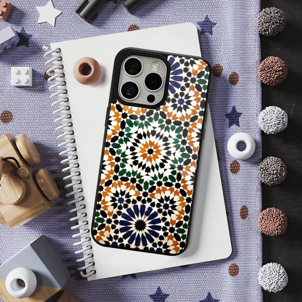 Tile Moroccan For iPhone Mini,13,Max,11,15,17,14,Plus,12,Pro,16,For Magsafe,Magnetic Wireless Charging Case