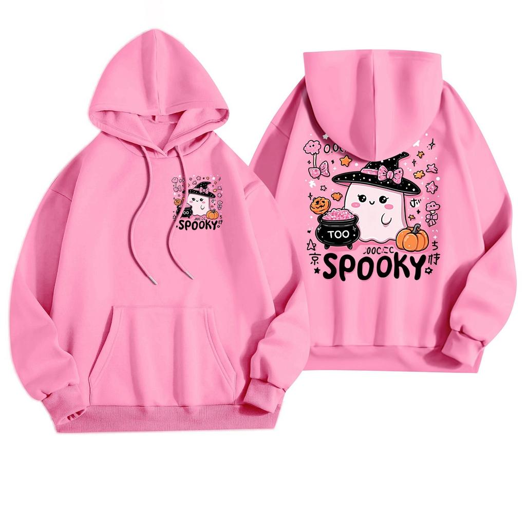 Women's Casual Fashion Halloween Printed Leisure Hooded Sweatshirt With Pockets