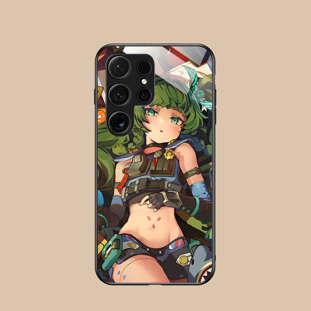 Zenless Zone Zero QingYi Phone Case for Samsung Galaxy S25 S24 S23 S22 S21 S20 Note20 Plus FE Ultra Glass Colorful Cover Luxury