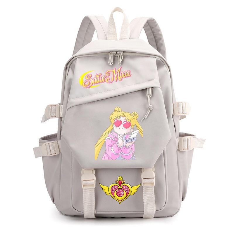 Zaino Stampa Anime Sailor Moon per Ragazzi Studenti Viaggio Leggero in Nylon Borsa Scolastica con Spallacci Imbottiti