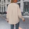 New Long Sleeved Commuter Fit Solid Color Polo Neck Fashion Simple Style Formal Office Women's Shirt