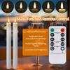 Rechargeable Flameless LED Taper Candle Timer Remote Flickering Dripping Wax Window Tall Candlestick with 24Pc Plastic Lamp Head