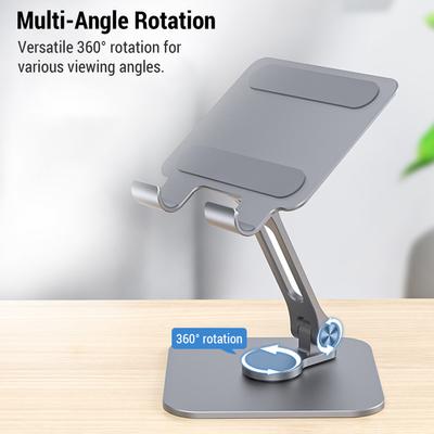 Tablet Stand Holder Foldable Carbon Steel Construction Aluminum Alloy Desk Support for iPad with