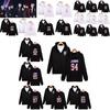 Sweat à capuche avec fermeture éclair et motif BTS pour adolescents, style décontracté