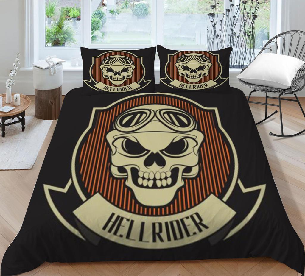 Quilt Cover 3D Printing Skull Home Bedclothes with Pillowcase King Double Size Soft Bed Set Luxury Duvet Cover